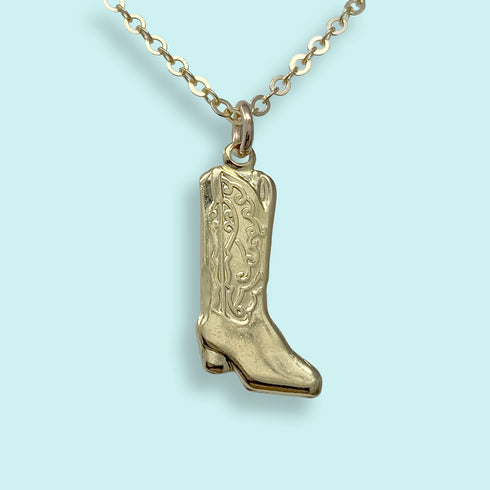 COWGIRL BOOT NECKLACE-GOLD