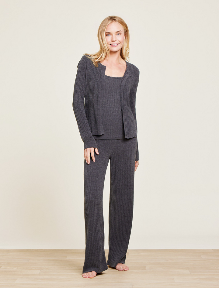 COZYCHIC ULTRA LITE RIBBED BUTTON CARDIGAN-CARBON