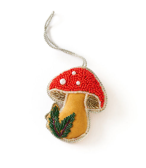 EMBROIDERED MUSHROOM ORNAMENT