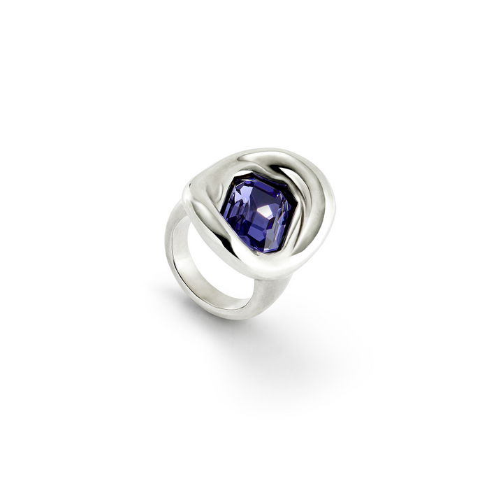 OVAL FACETED RING-SILVER