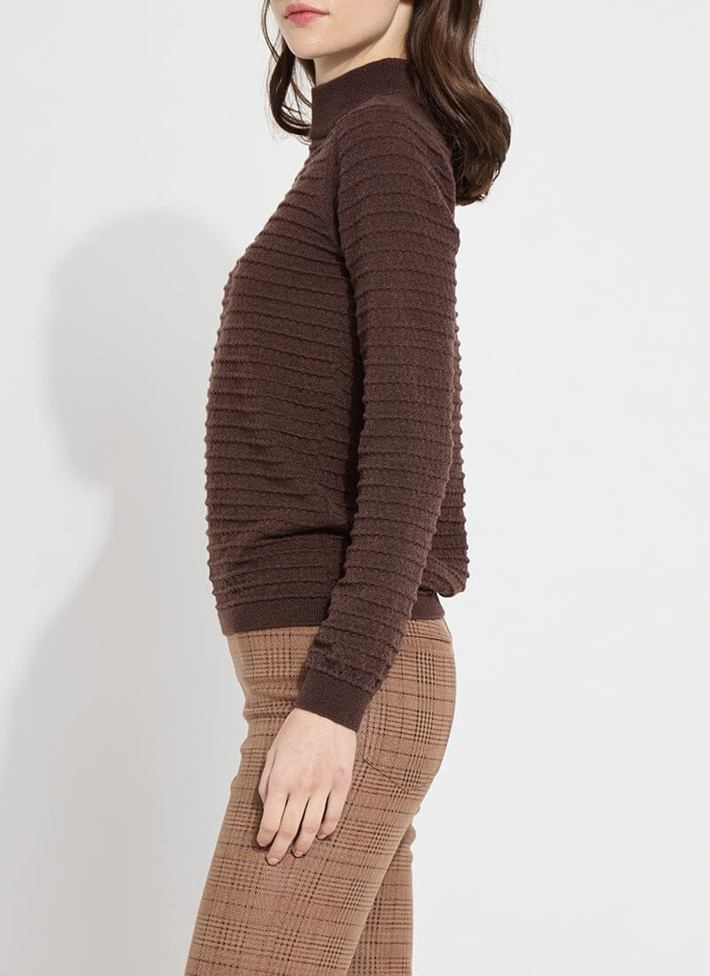 VALERY KNIT MOCK NECK SWEATER-DARK MOCHA