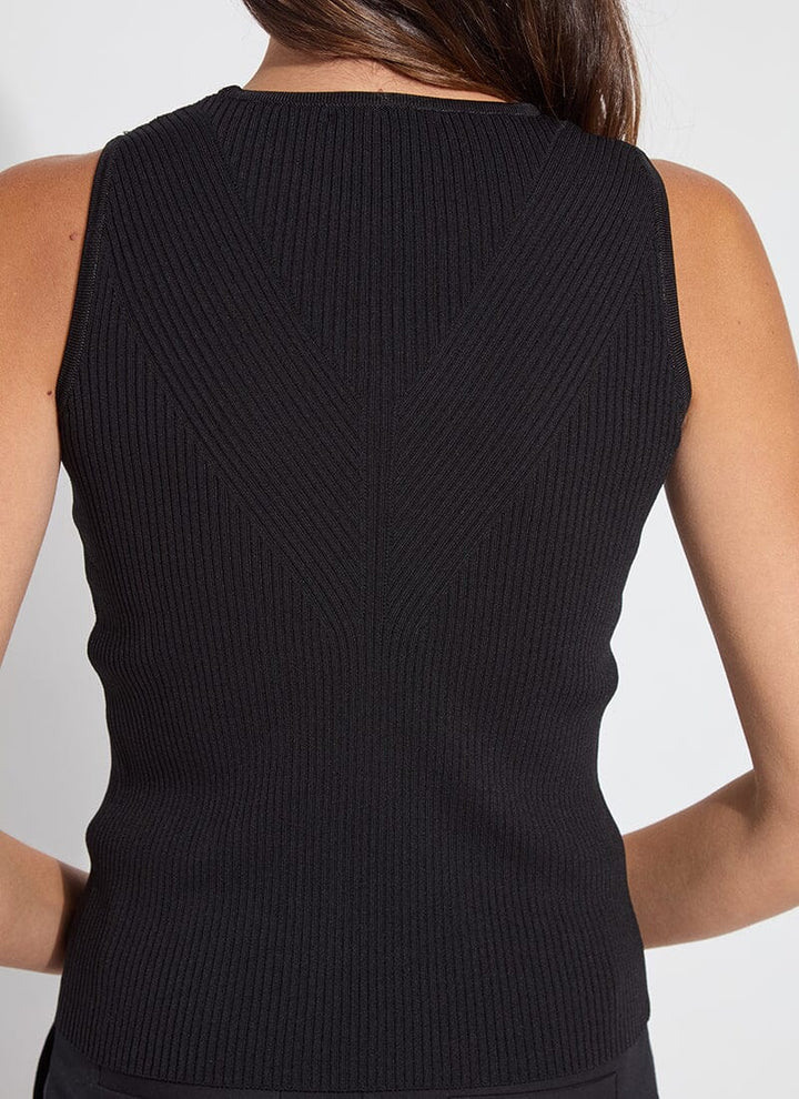 ALLEGRA RIBBED KNIT TANK-BLACK - Kingfisher Road - Online Boutique