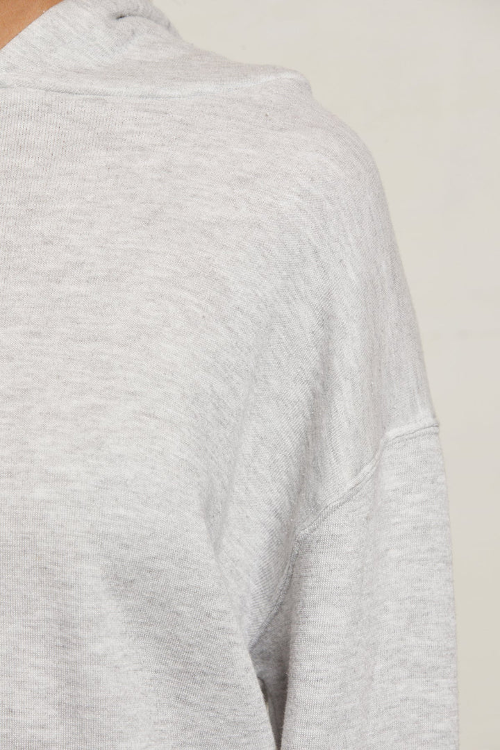 HEART FLEECE PULLOVER HOODIE-ASH - Kingfisher Road - Online Boutique