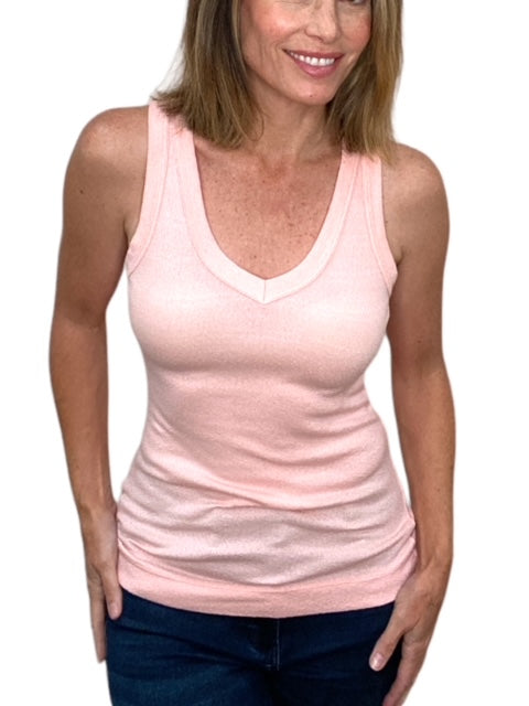 MAYA V NECK TANK-GRAPEFRUIT - Kingfisher Road - Online Boutique