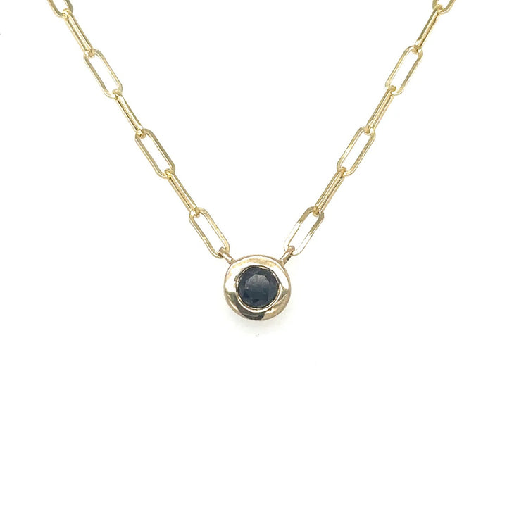 .42ct BLACK DIAMOND ROUND PENDANT NECKLACE-14kt YG - Kingfisher Road - Online Boutique