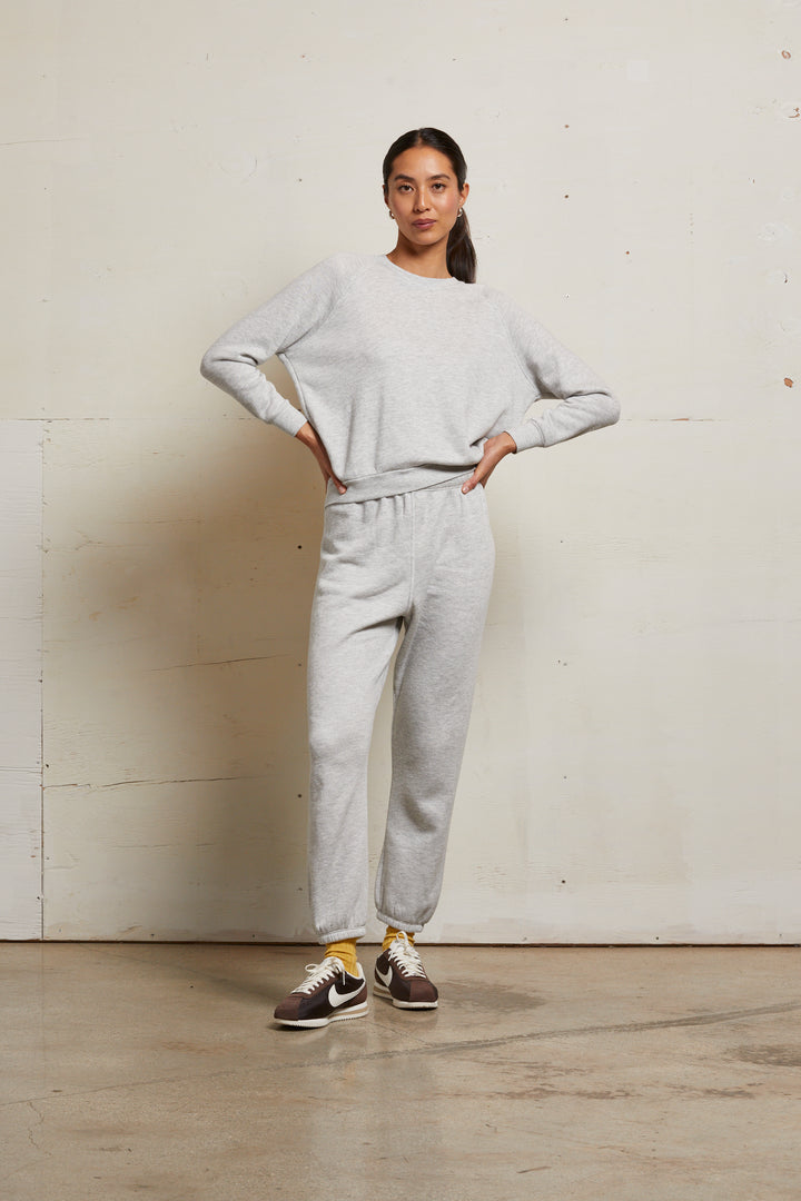 STEVIE FLEECE EASY SWEATPANT-ASH - Kingfisher Road - Online Boutique