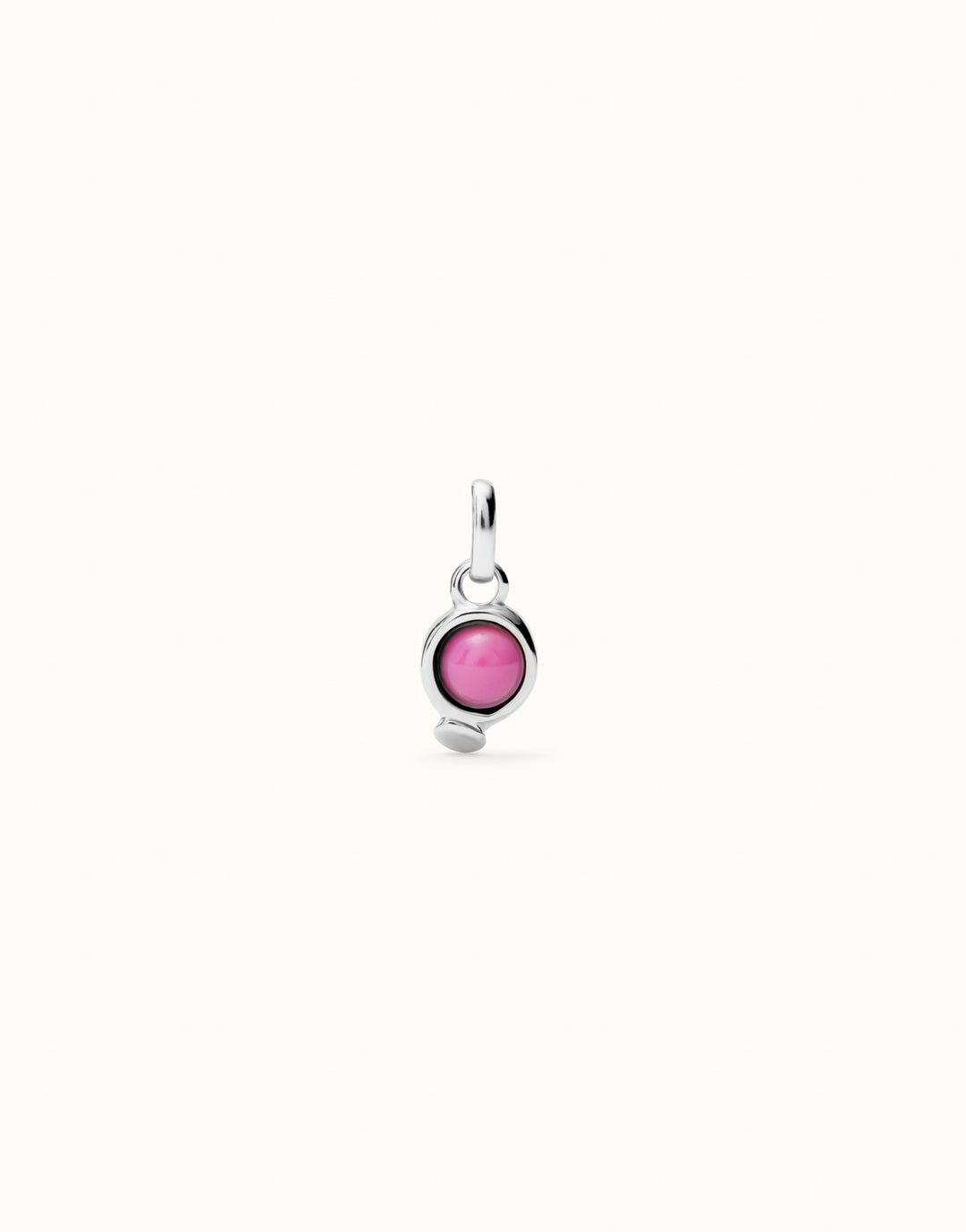 CIRCULAR PINK CABACHON CHARM-SILVER - Kingfisher Road - Online Boutique