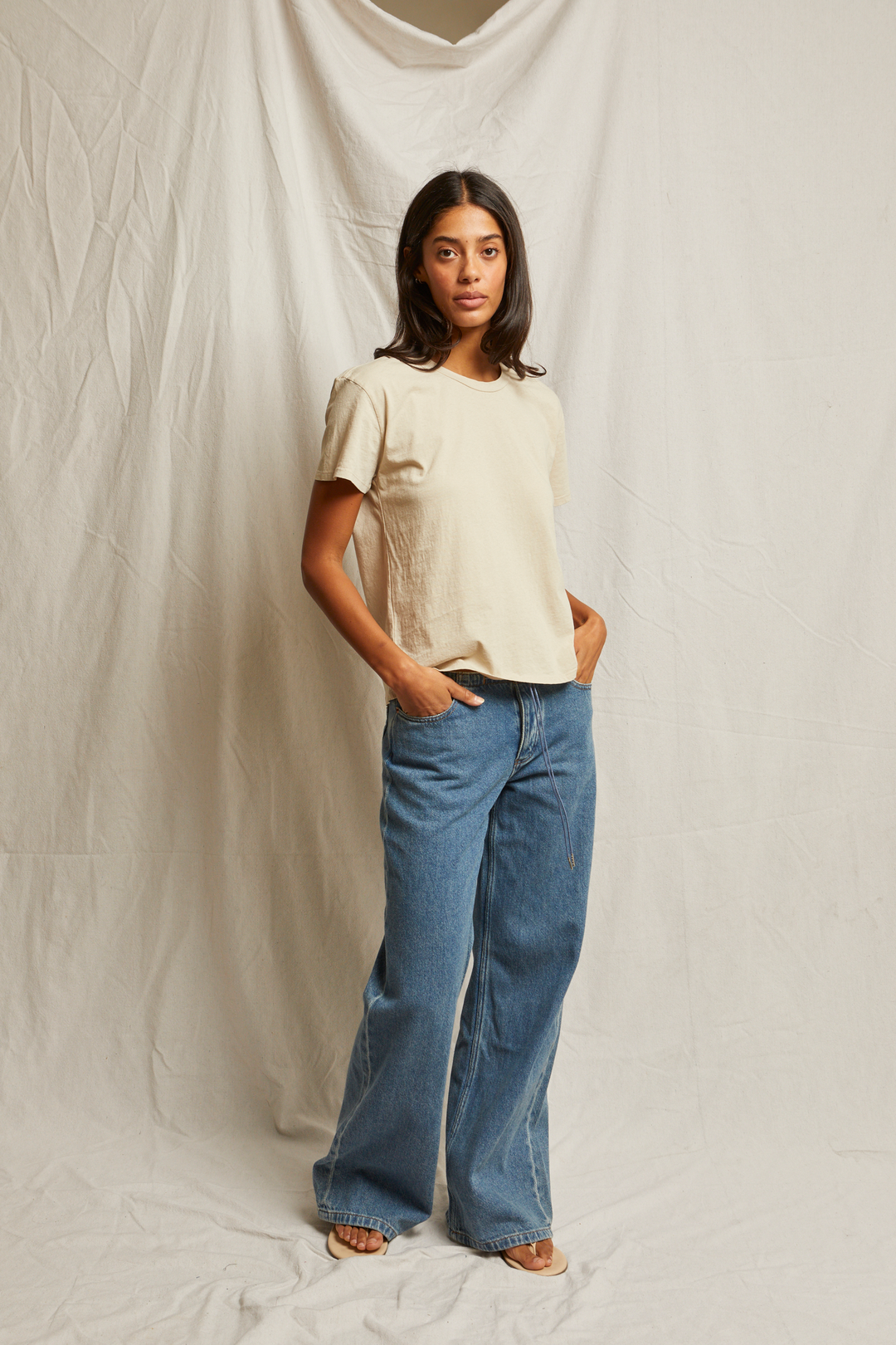 HARLEY CREW TEE-PUTTY - Kingfisher Road - Online Boutique