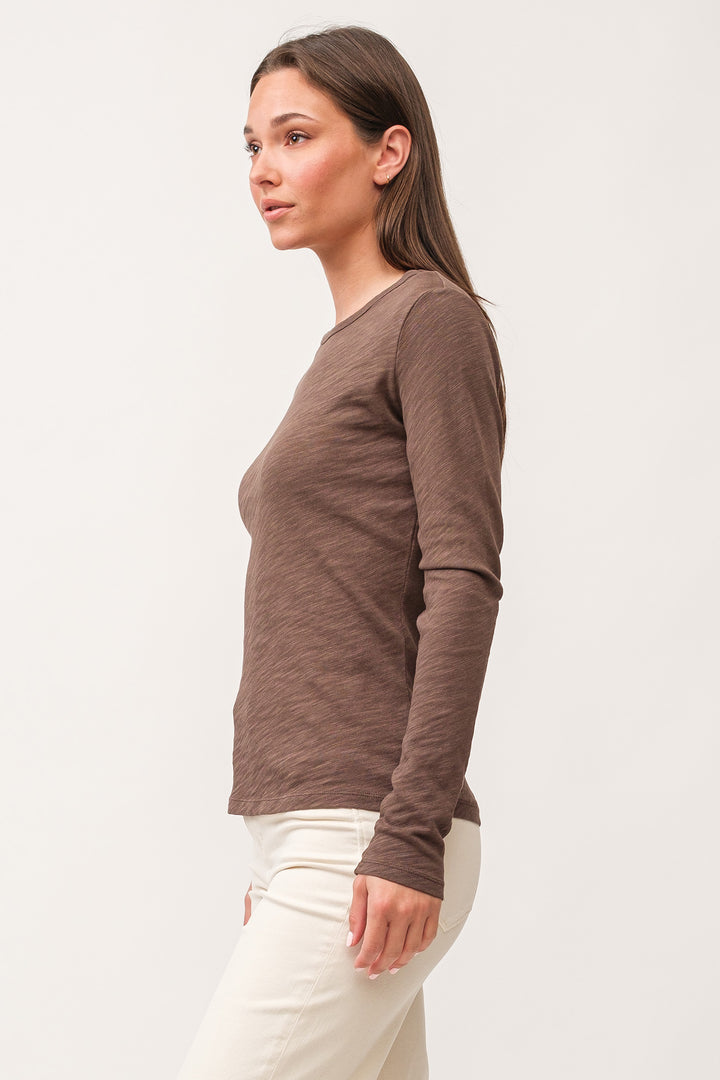 NINA CREW NECK LONG SLEEVE-DARK OLIVE - Kingfisher Road - Online Boutique