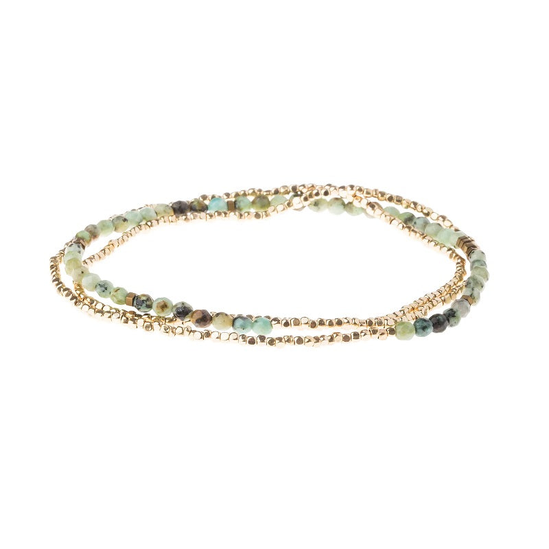 DELICATE STONE WRAP BRACELET/NECKLACE-GOLD - Kingfisher Road - Online Boutique