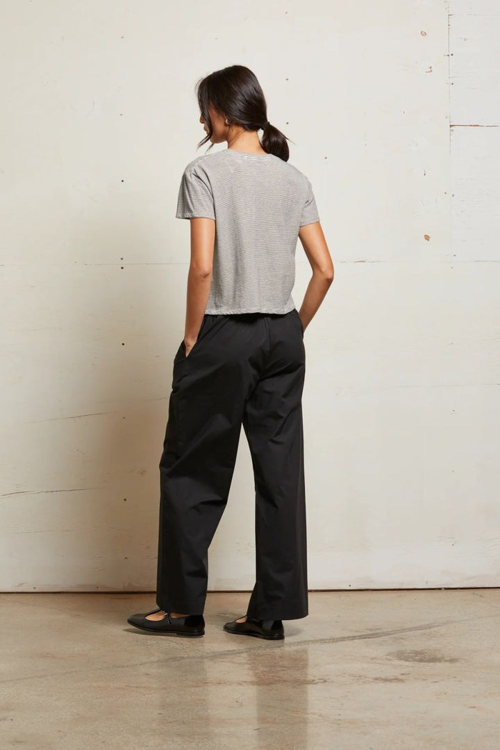 HARLEY STRIPE CREW TEE-IVORY BLACK STRIPE - Kingfisher Road - Online Boutique