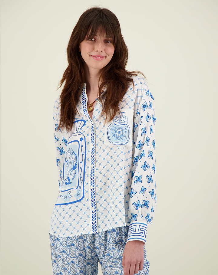 ISABEL PRINTED SHIRT-AMALFI COAST - Kingfisher Road - Online Boutique