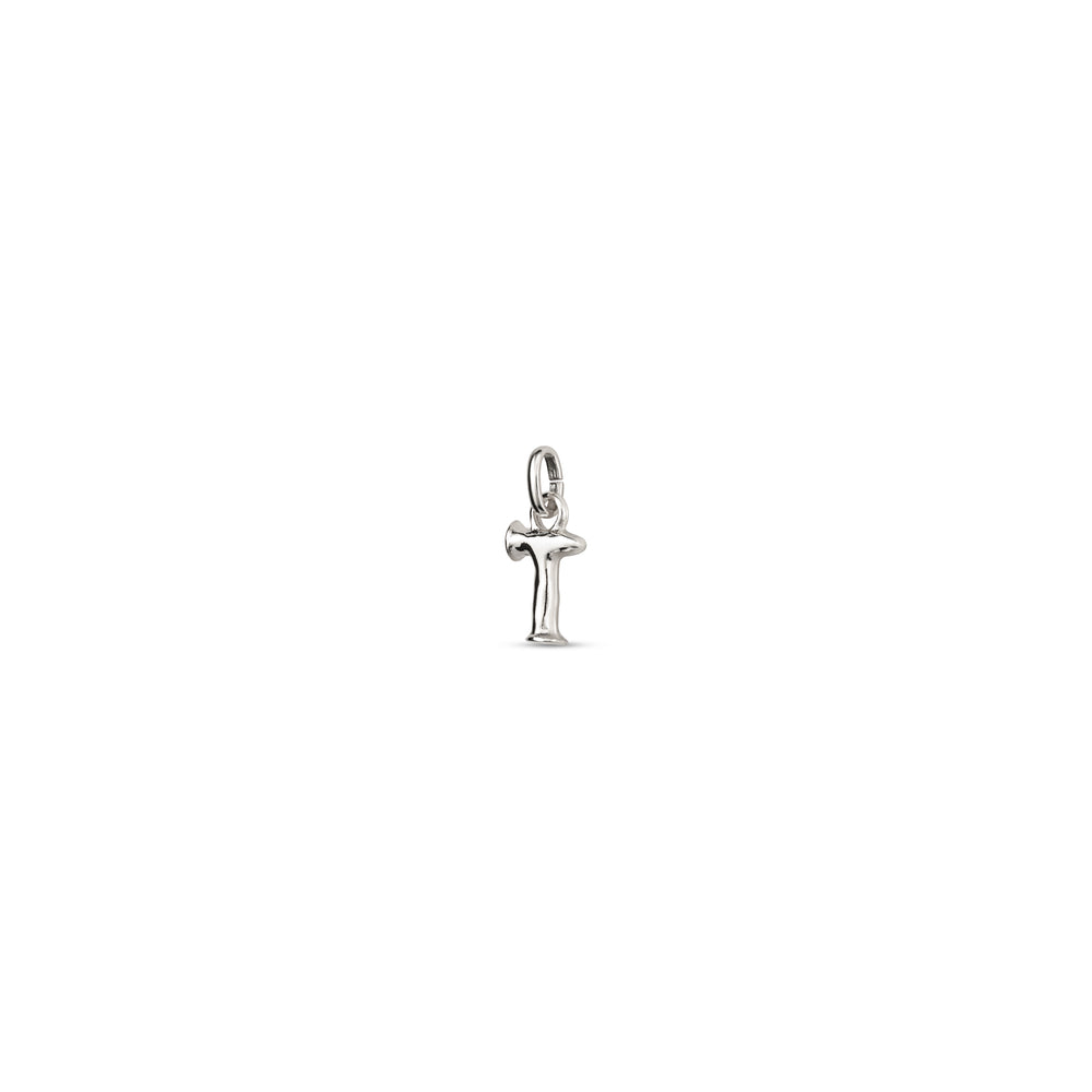 TINY "T" INITIAL CHARM-SILVER - Kingfisher Road - Online Boutique