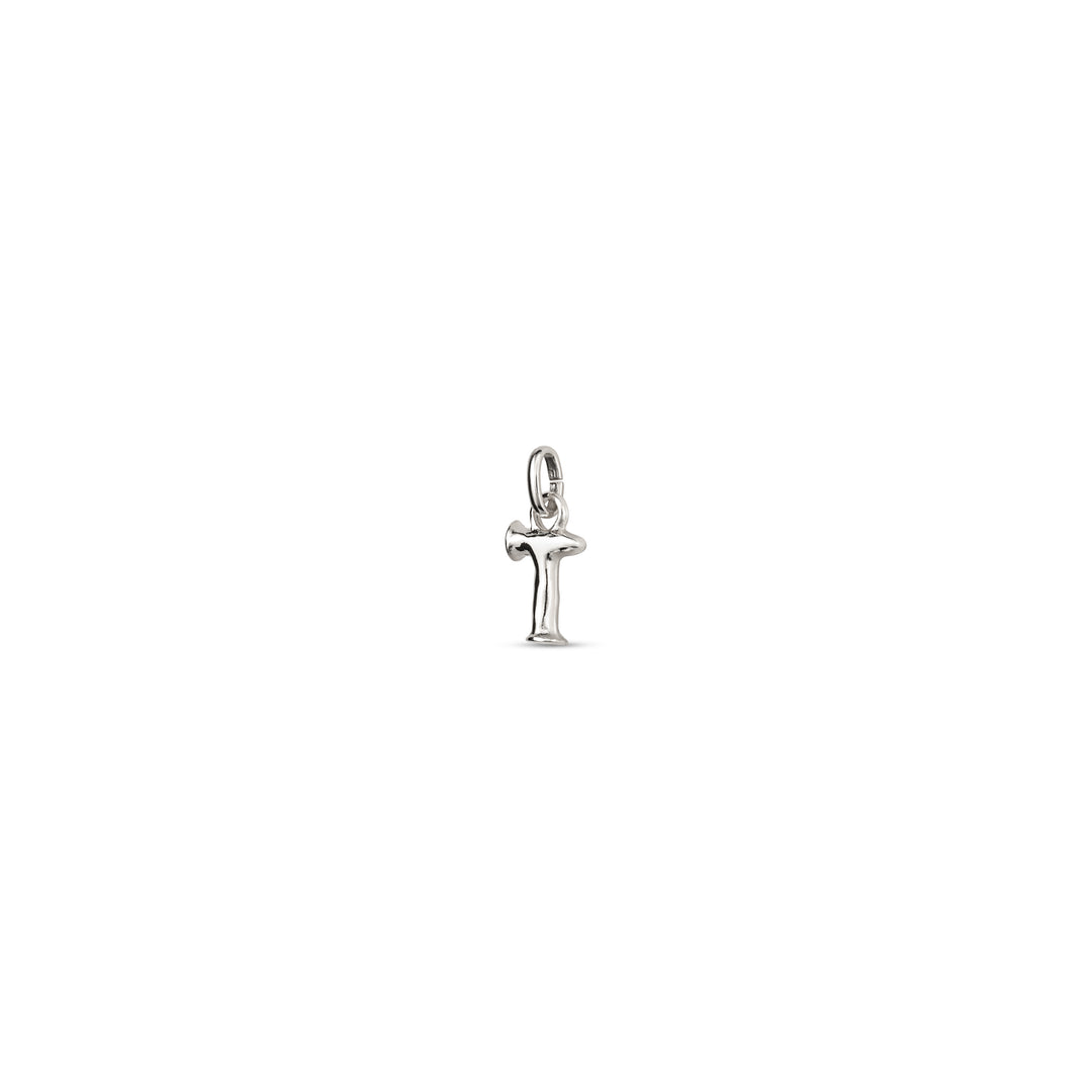 TINY "T" INITIAL CHARM-SILVER - Kingfisher Road - Online Boutique