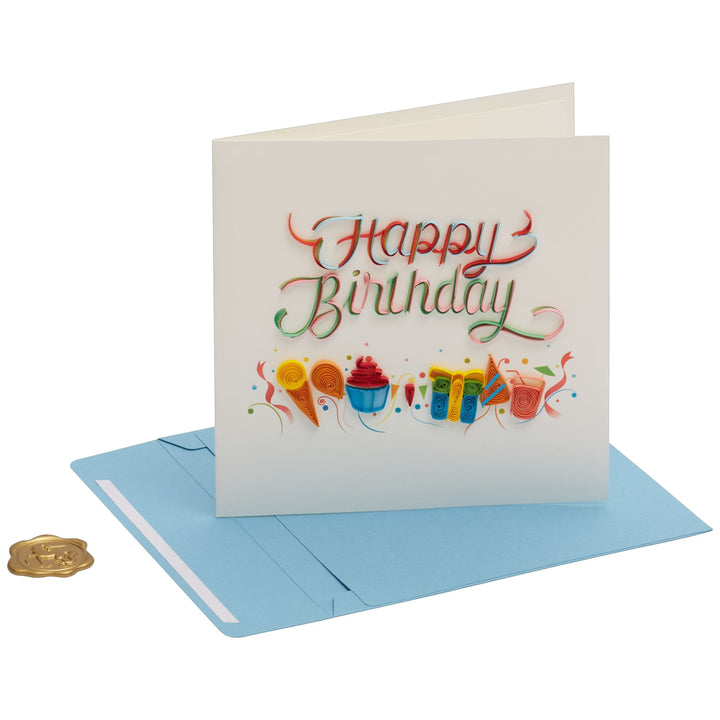 BIRTHDAY CONFETTI QUILLING CARD - Kingfisher Road - Online Boutique