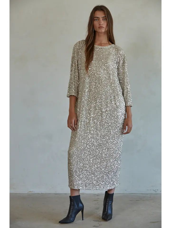 CITY OF STARS DRESS-GOLD SILVER