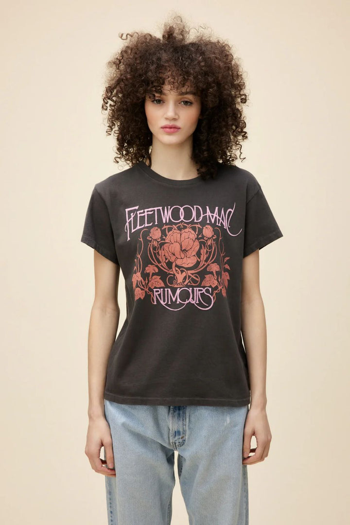 FLEETWOOD MAC FLORAL TOUR TEE-WASHED BLACK - Kingfisher Road - Online Boutique