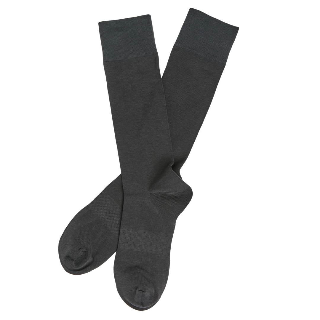 CHARCOAL SOLID MID CALF PIMA SOCK - Kingfisher Road - Online Boutique