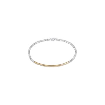 CLASSIC STERLING MIXED METAL 2MM BEAD BRACELET-BLISS BAR GOLD