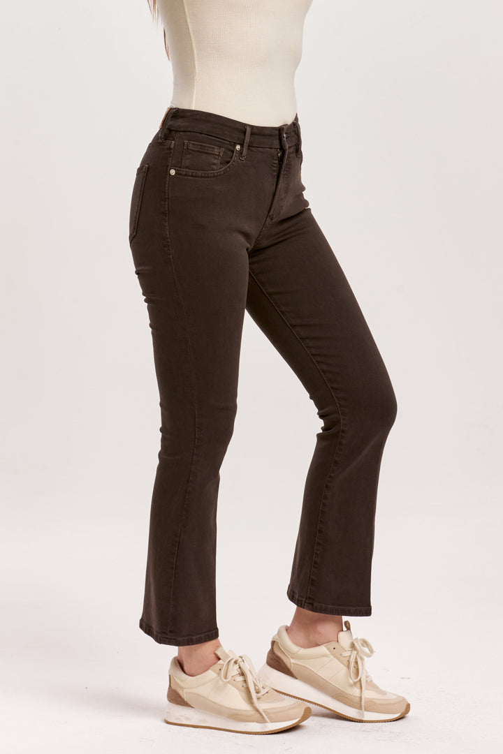 JEANNE CROPPED HI-RISE JEAN-GROUND COFFEE