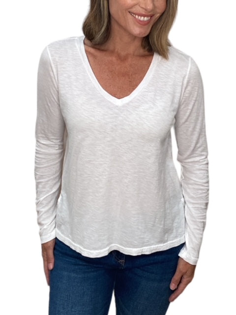 LANE V-NECK TEE-WHITE - Kingfisher Road - Online Boutique