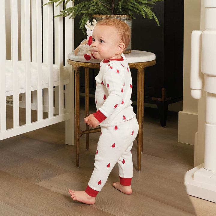 WAFFLE KNIT PJ SET-TREES 6-12 MONTHS