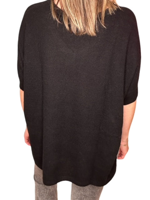 BRONTE CASHMERE TEE-BLACK