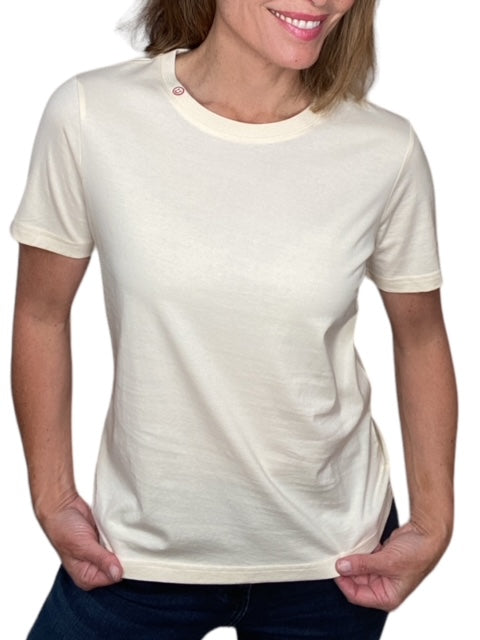 OVERSIZED TEE W/ SMILEY FACE-IVORY - Kingfisher Road - Online Boutique