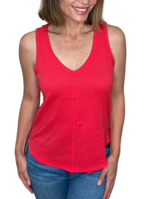 CENTER SEAM V-NECK TANK-BARN - Kingfisher Road - Online Boutique