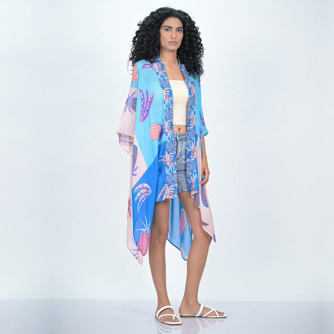 BE THE EXCEPTION RUANA-BLUE PEACH - Kingfisher Road - Online Boutique