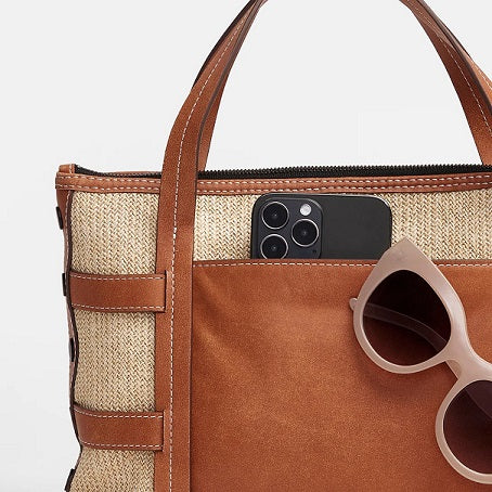 ADDIE MEDIUM - SADDLE RAFFIA/ BRONZE - Kingfisher Road - Online Boutique