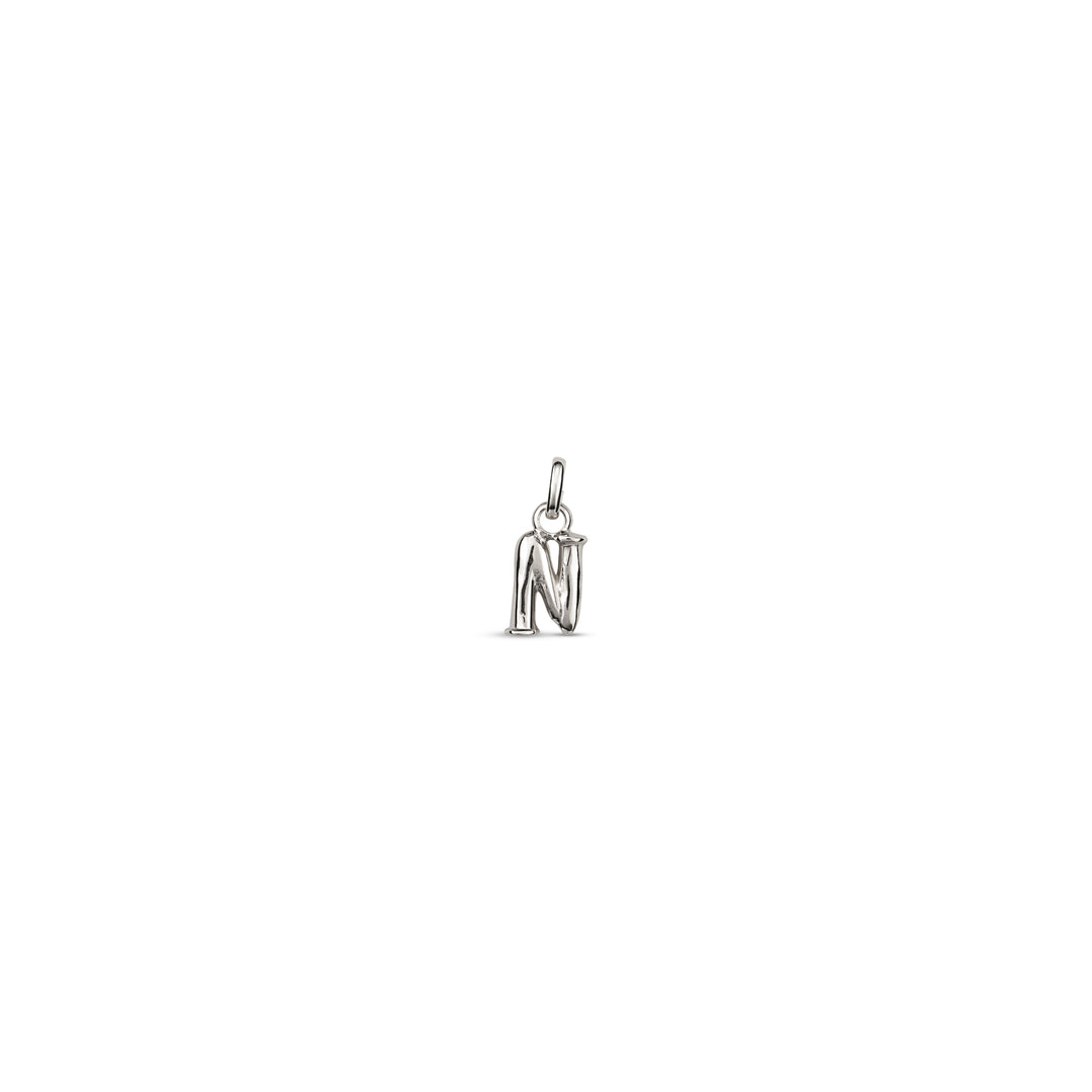 TINY "N" INITIAL CHARM-SILVER - Kingfisher Road - Online Boutique