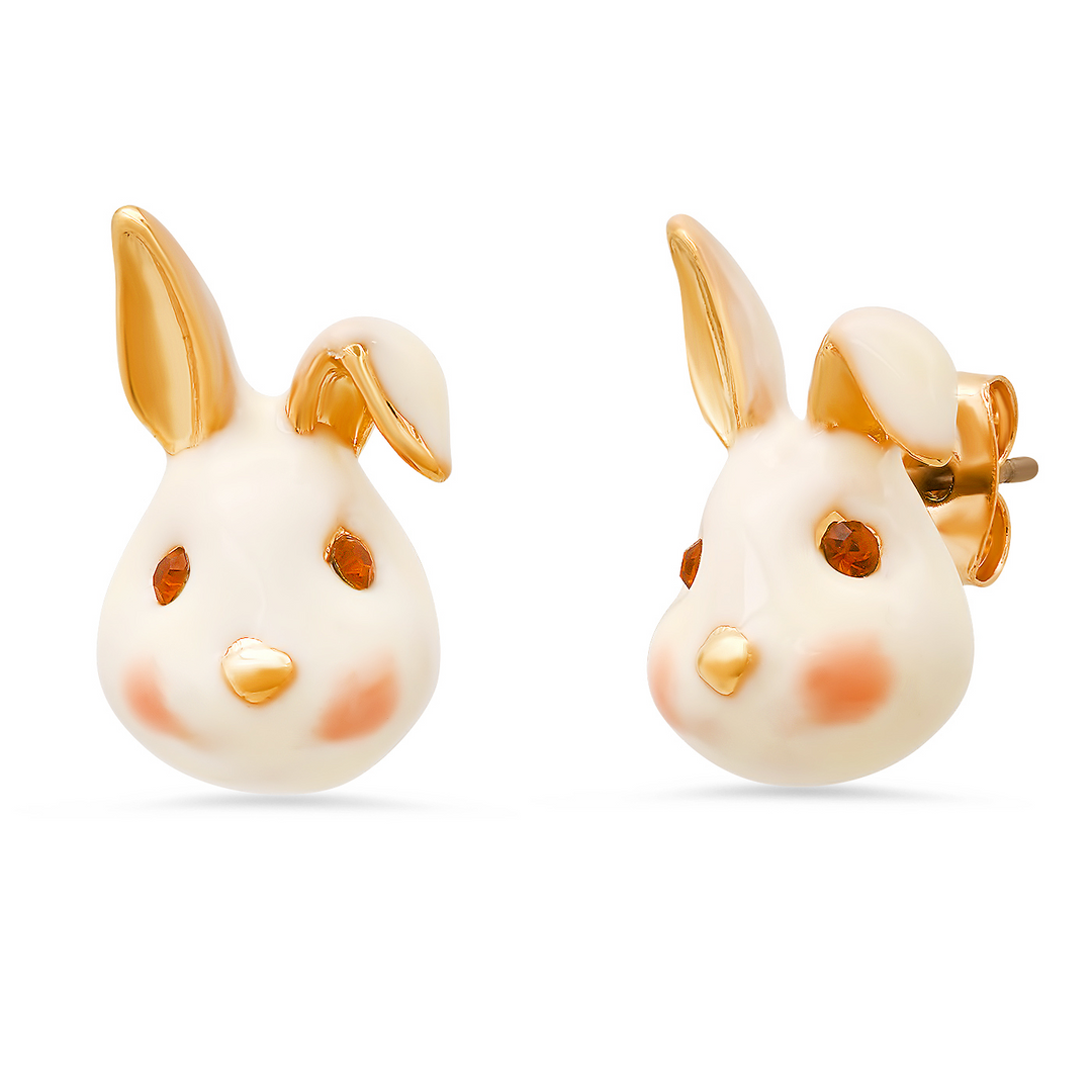 ENAMEL BUNNY STUDS-GOLD - Kingfisher Road - Online Boutique
