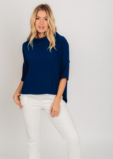 AUDREY COWL NECK TOP - NAVY - Kingfisher Road - Online Boutique