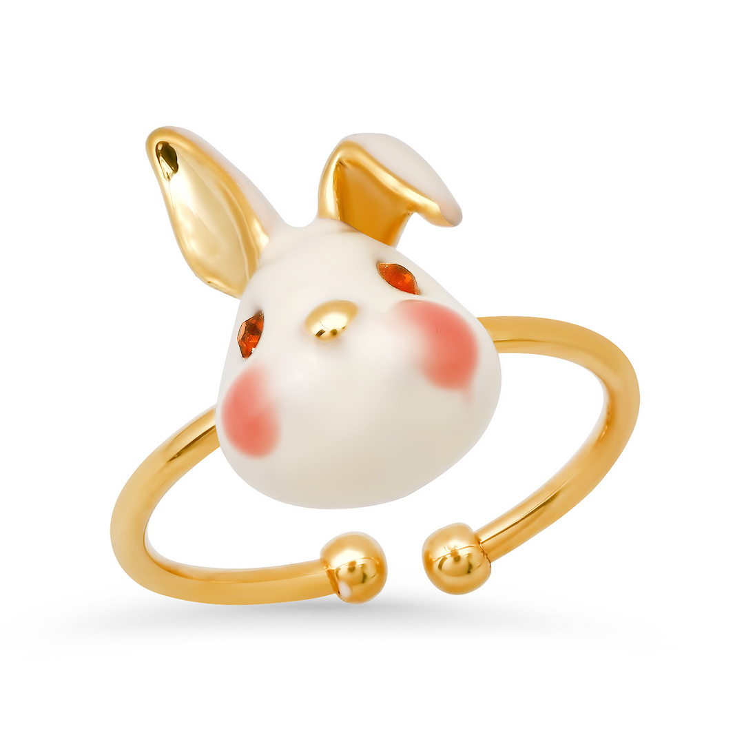 ENAMEL BUNNY RING-WHITE - Kingfisher Road - Online Boutique