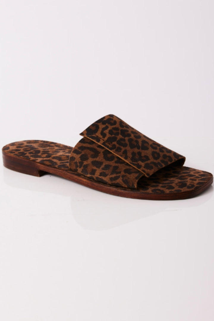 VERONA SLIDE SANDAL-CHESTNUT LEOPARD - Kingfisher Road - Online Boutique