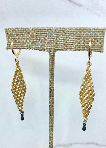 GOLD BETTY MESH PIECE TINY POINT EARRING - Kingfisher Road - Online Boutique