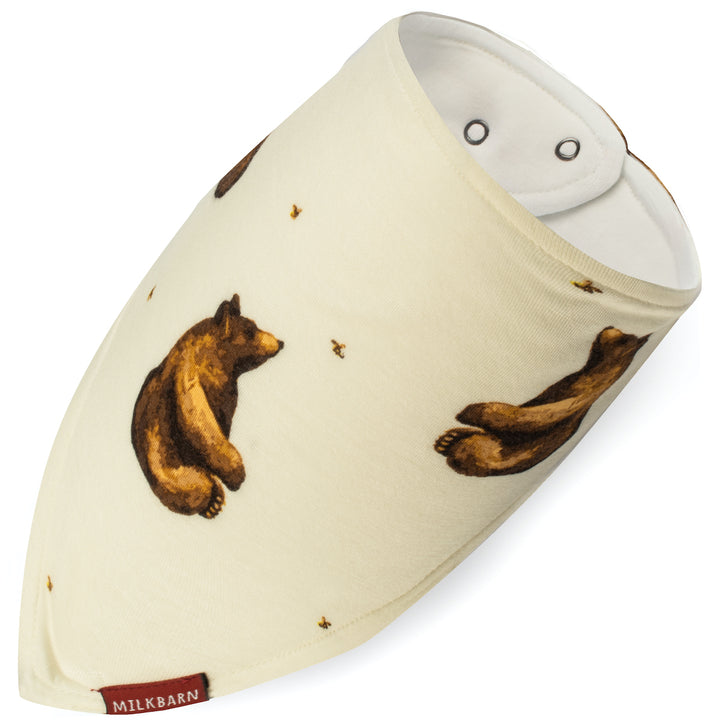 HONEY BEAR BAMBOO KERCHIEF BIB - Kingfisher Road - Online Boutique