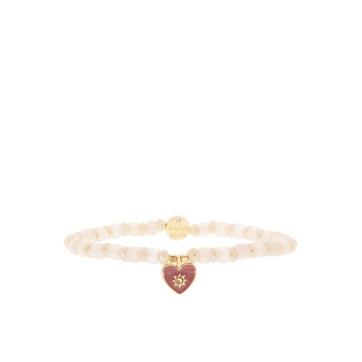 MULTI BEAD HEART STRETCH BRACELET-GOLD/ROSE - Kingfisher Road - Online Boutique