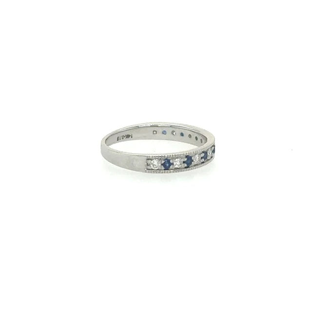 PAVE .15ct DIA .15ct SAPPHIRE RING-14ct WG - Kingfisher Road - Online Boutique