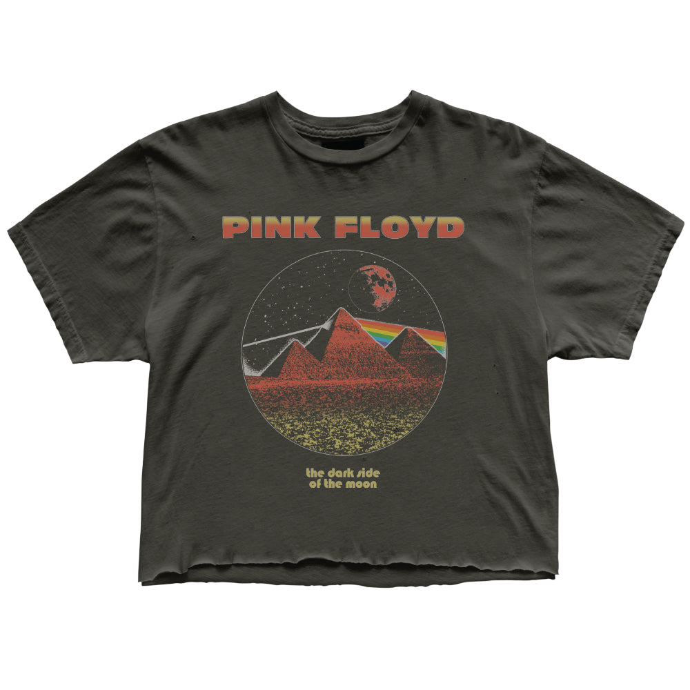 PINK FLOYD VINTAGE CROPPED TEE-VINTAGE BLACK - Kingfisher Road - Online Boutique