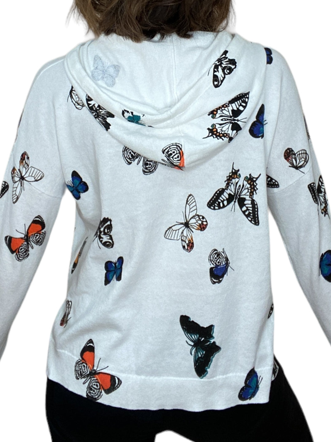 BUTTERFLY HOODIE SWEATER-WHITE - Kingfisher Road - Online Boutique