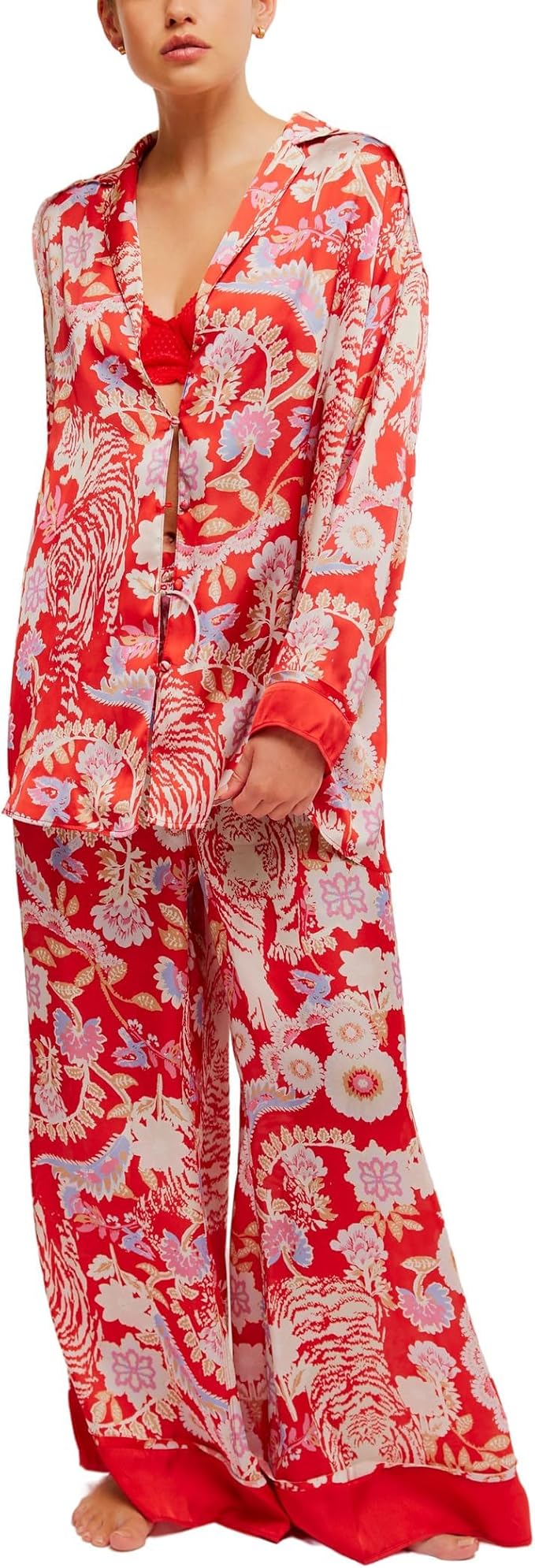 DREAMY DAYS PAJAMA SET-FLAME RED COMBO