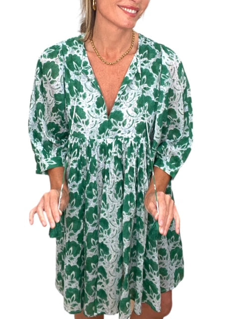 RAYA MINI DRESS-GREEN - Kingfisher Road - Online Boutique