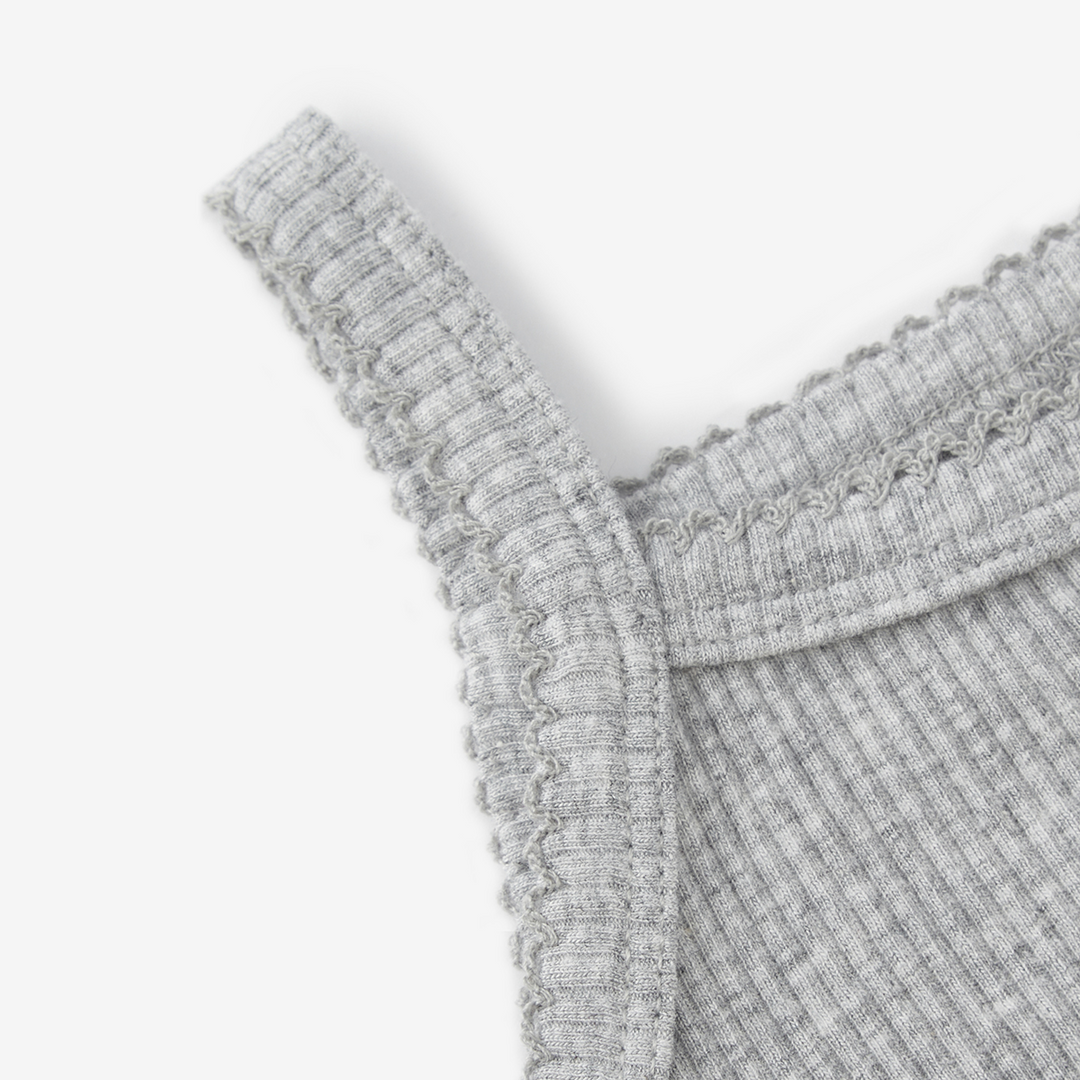 GREY TRI-BLEND STRETCH SLEEVELESS ONESIE - Kingfisher Road - Online Boutique