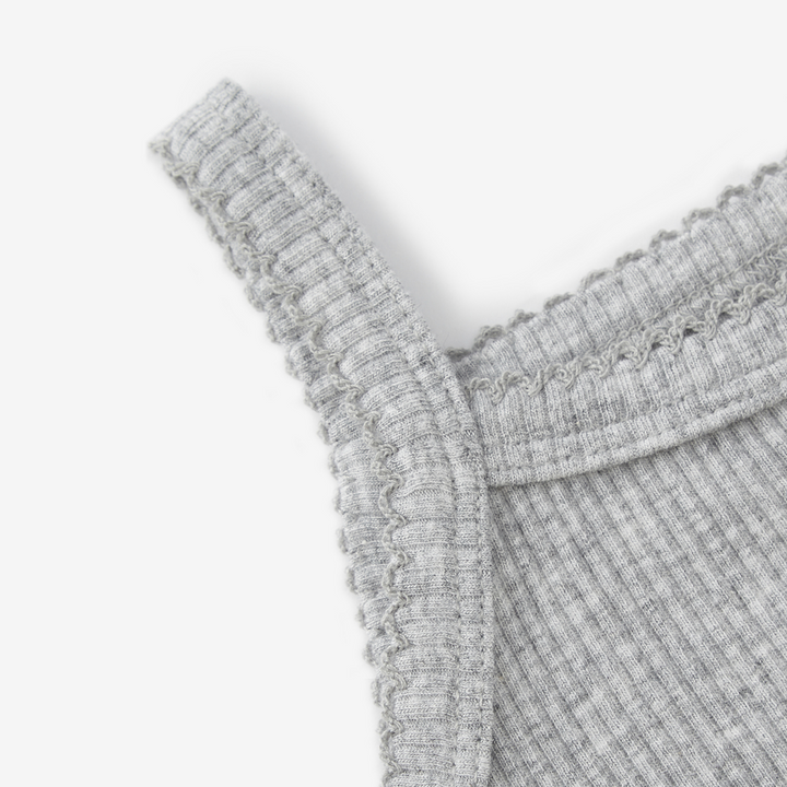 GREY TRI-BLEND STRETCH SLEEVELESS ONESIE - Kingfisher Road - Online Boutique