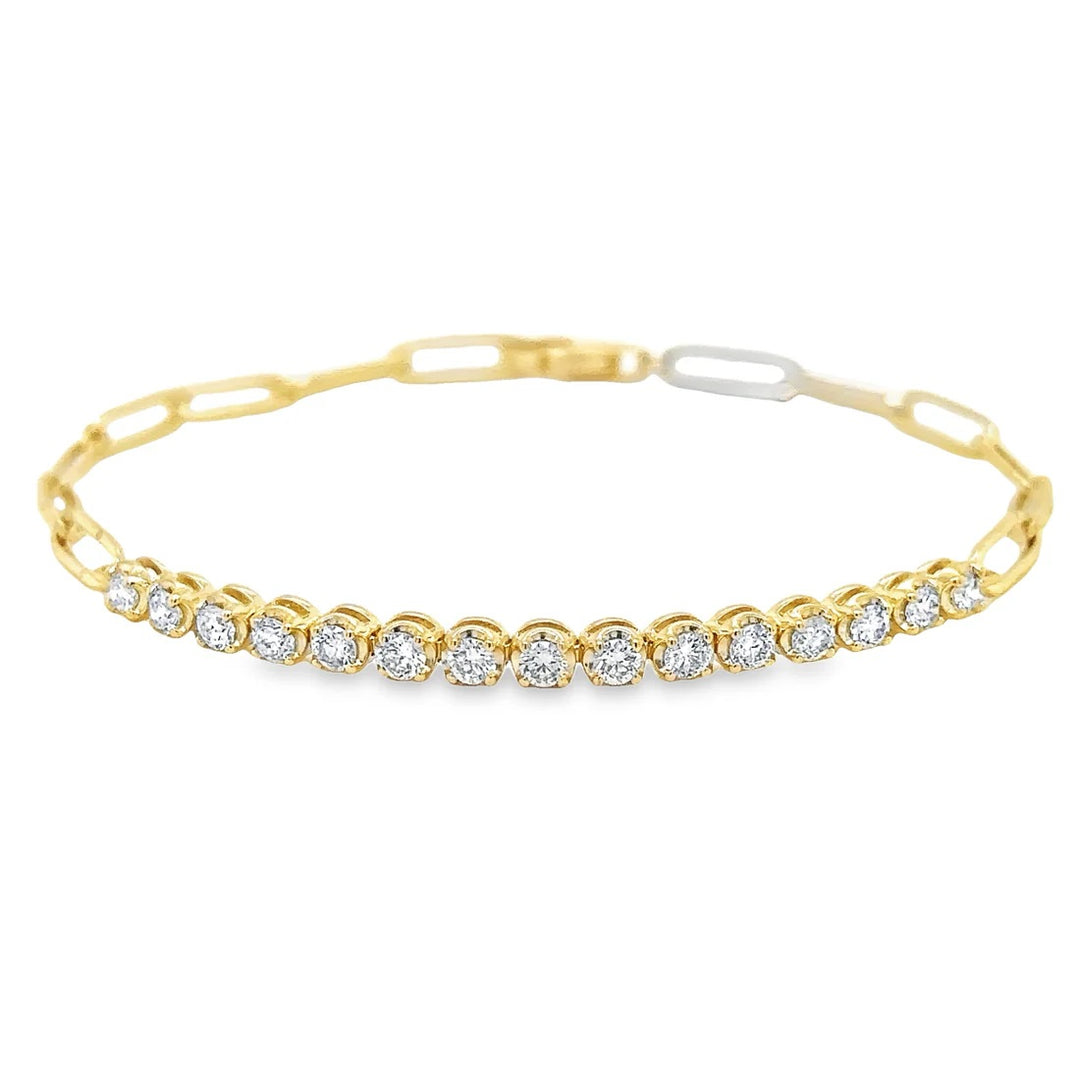 YG .78ct DIA PAPERCLIP BRACELET-14kt - Kingfisher Road - Online Boutique