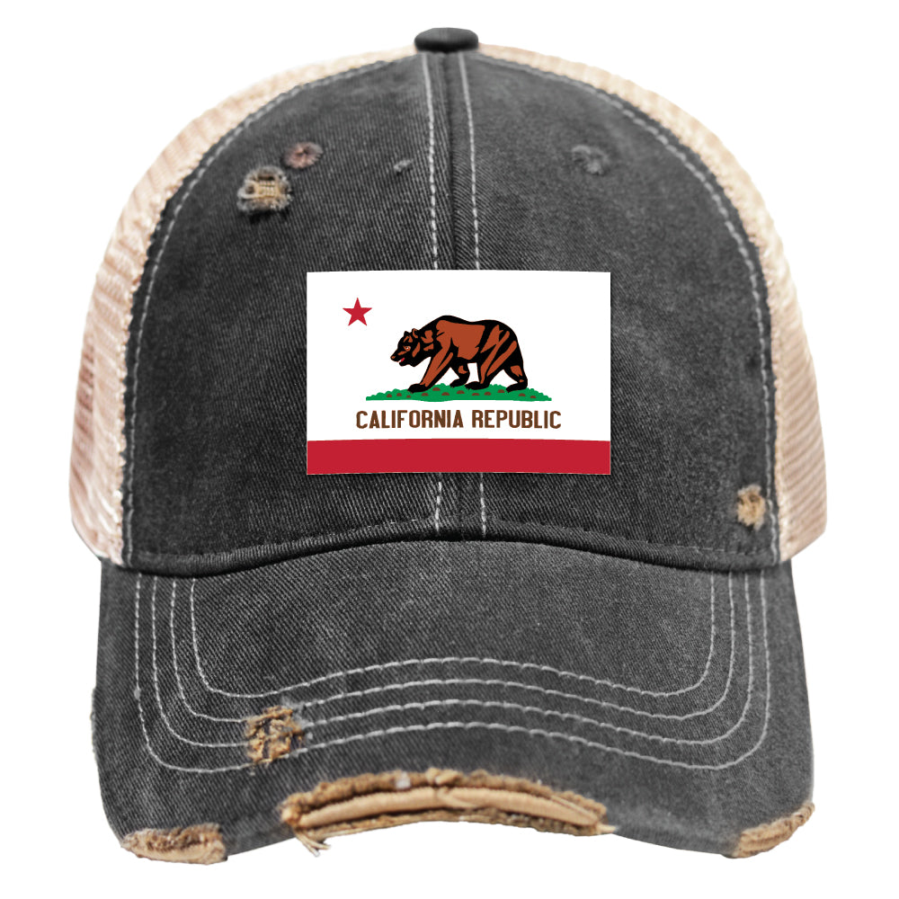 BLACK SNAP BACK TRUCKER HAT-CALIFORNIA - Kingfisher Road - Online Boutique