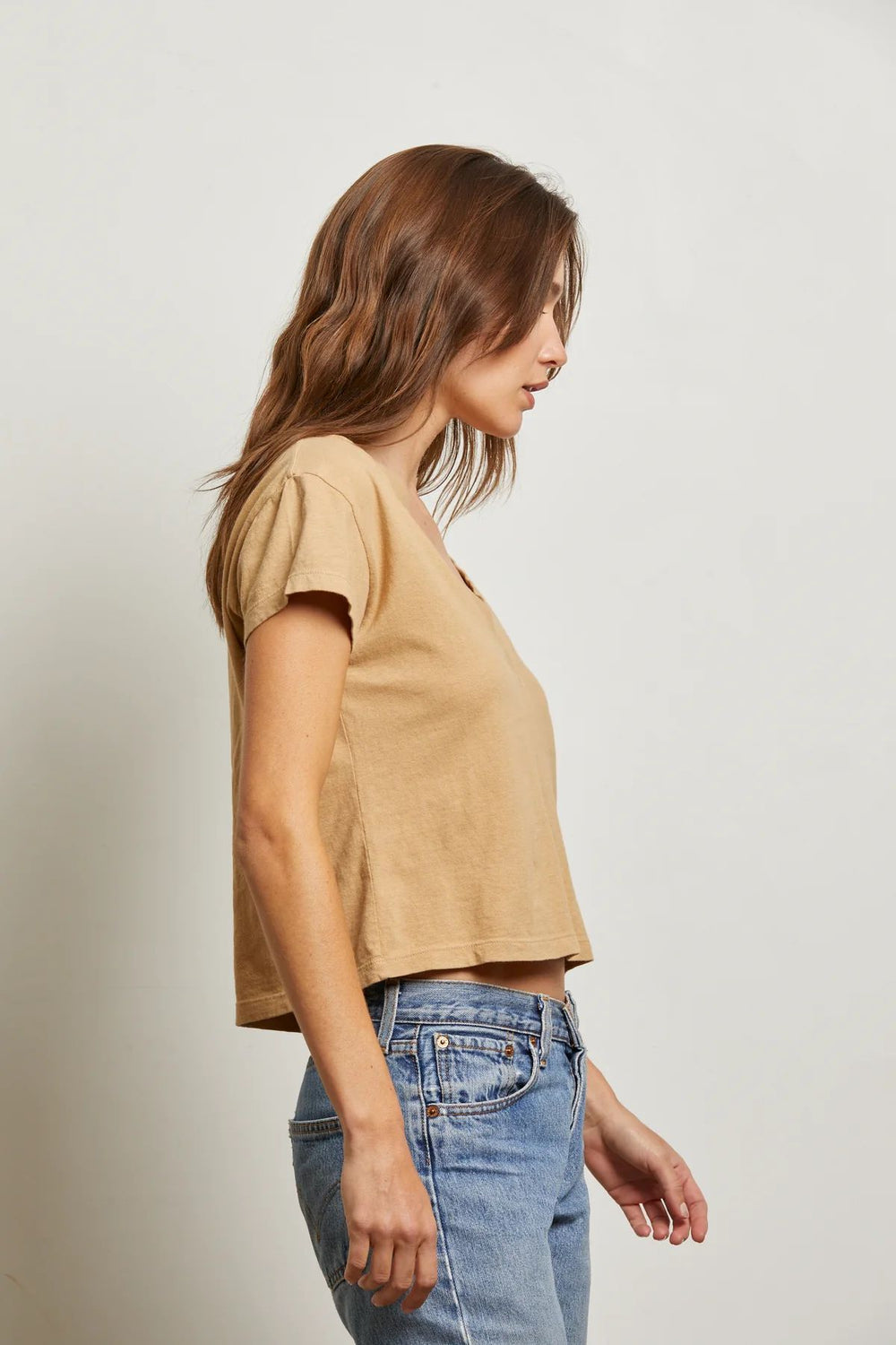ALANIS V-NECK TEE-SUEDE - Kingfisher Road - Online Boutique