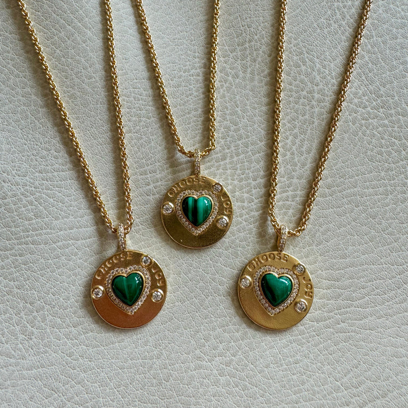 JOYFUL HEART NECKLACE-MALACHITE